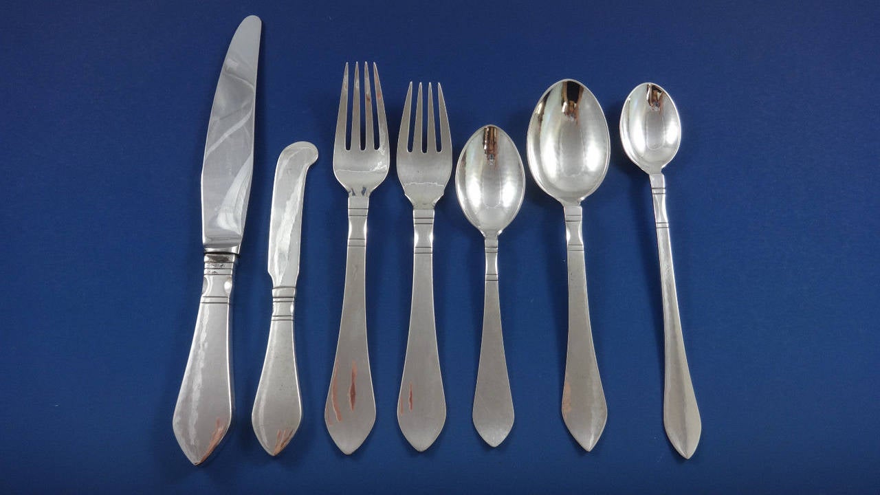 Continental by Georg Jensen Sterling Silver Flatware Set for 8 Service 63 Pieces