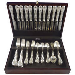 Royal by Puiforcat Sterling Silver Flatware Set Service for 12, France 60 Pieces