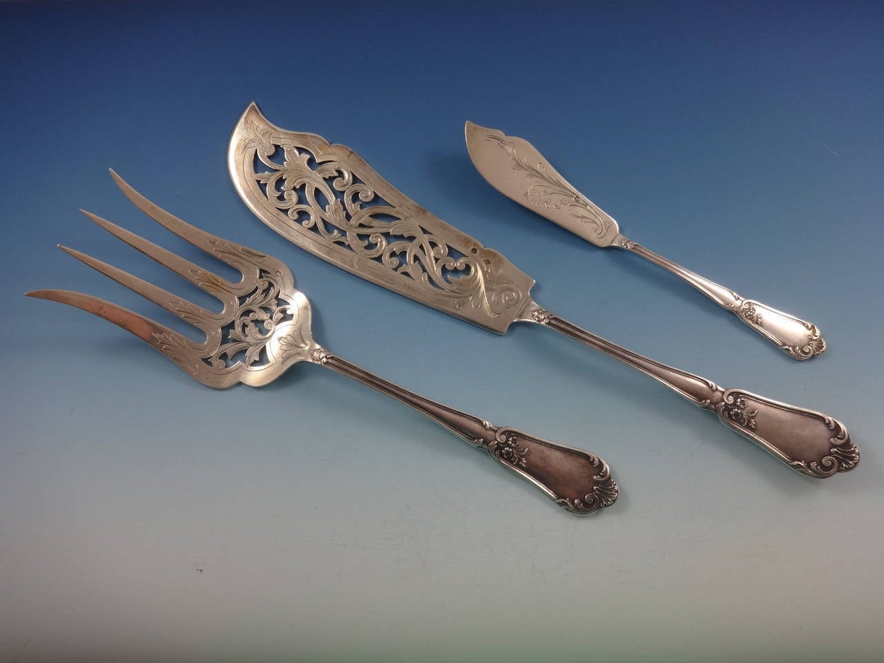 French Henin & Cie 950 Sterling Silver Flatware Set 12 Service France 165 Pieces For Sale 5