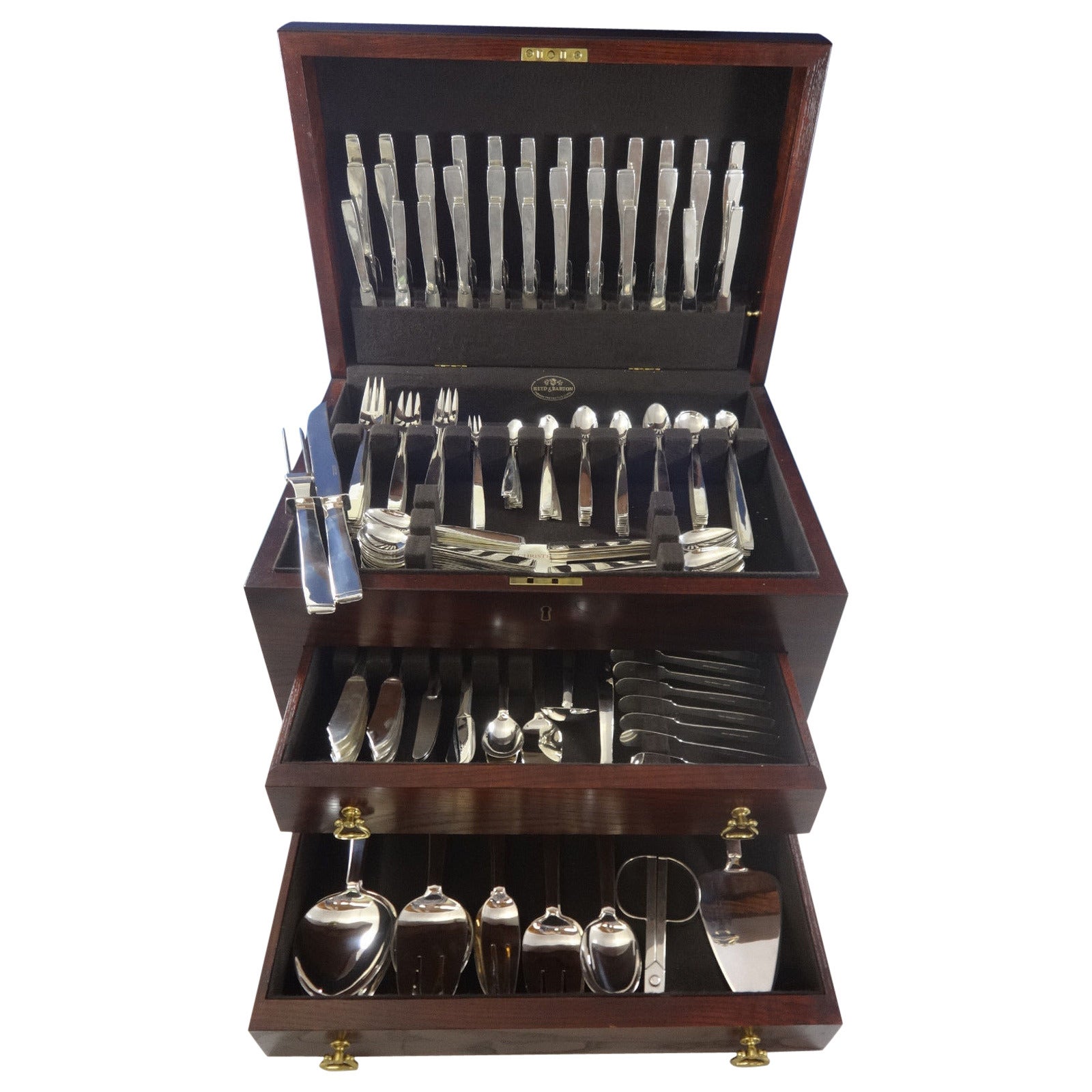 Oslo by Porter Blanchard Sterling Silver Flatware Set 12 Service 256 Pieces