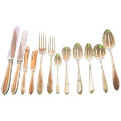 Pointed End by AJ Stone Sterling Silver Flatware Service Set Dinner 224 Pieces