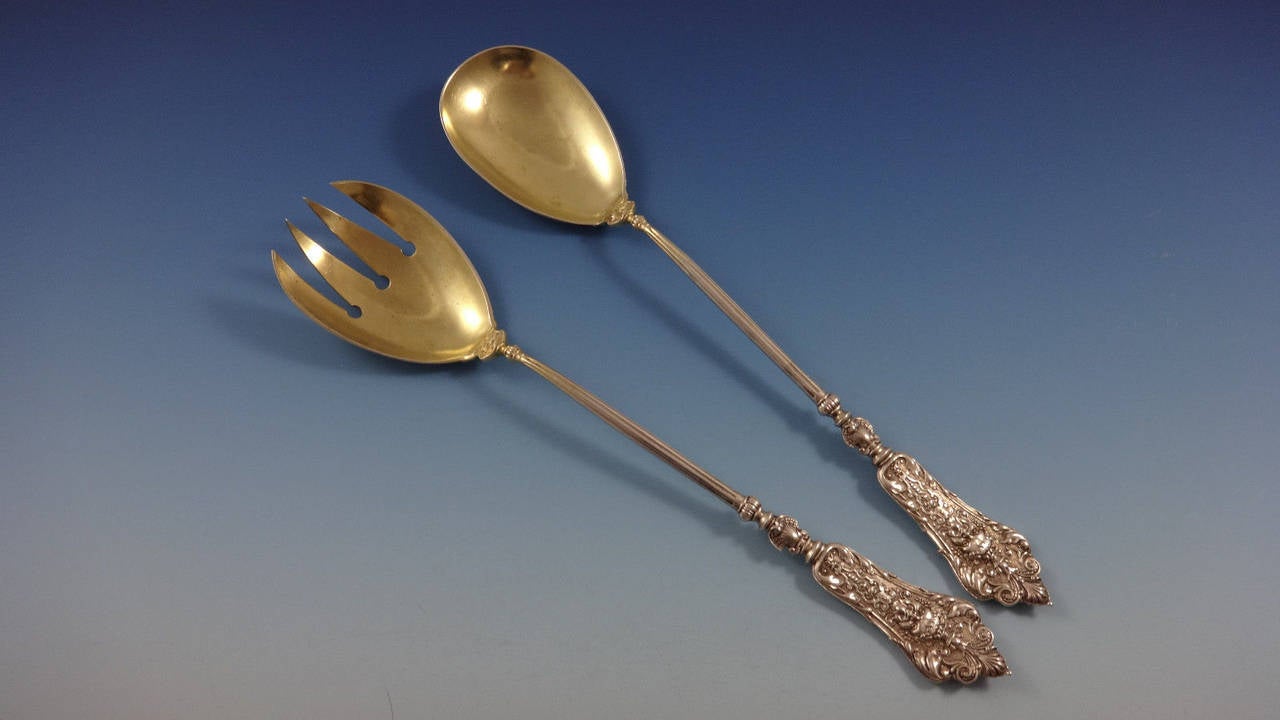 Late 19th Century German 800 Silver Figural No. 36 Flatware Set Service Dinner Size 203 Pieces