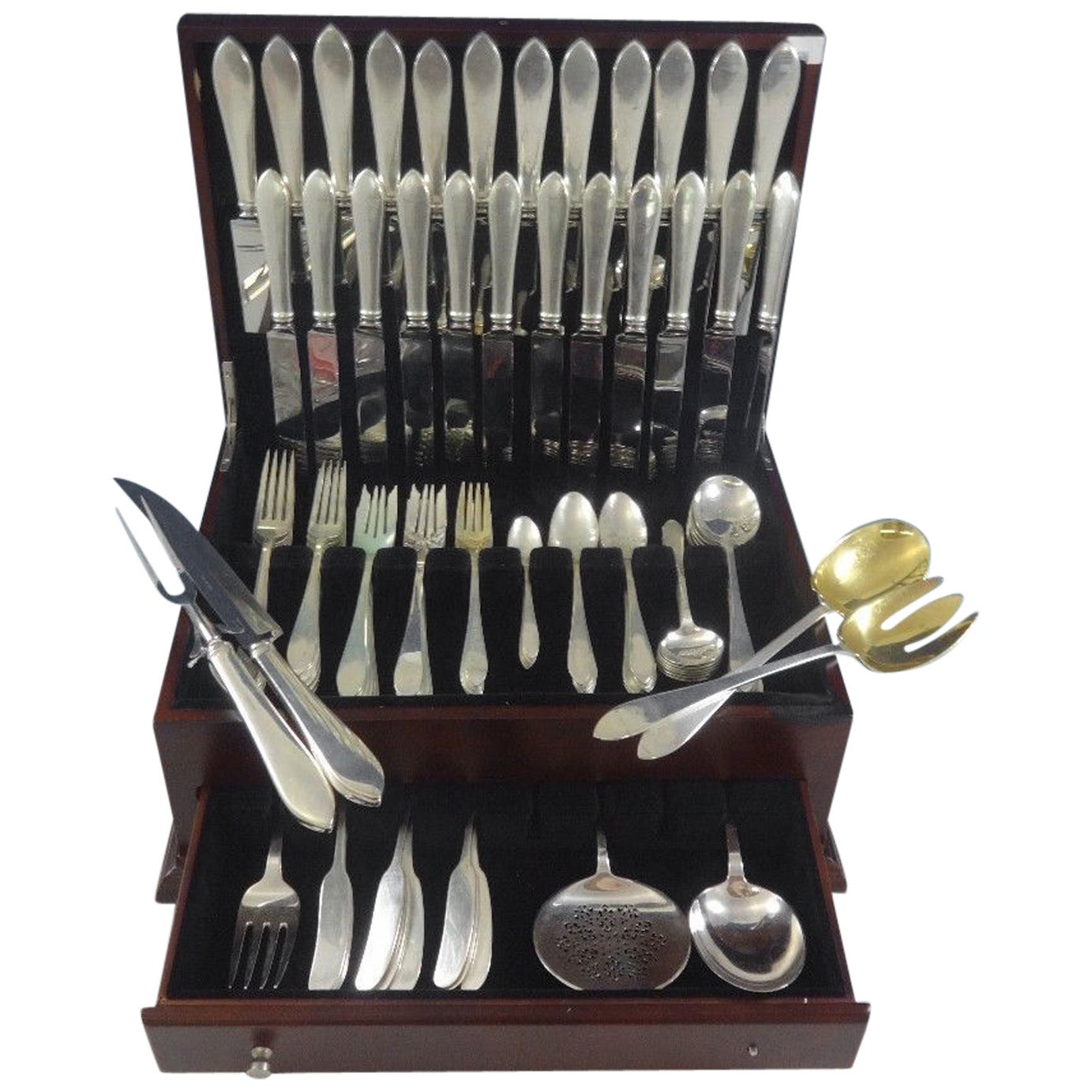 Faneuil by Tiffany 
Co. Sterling Silver Flatware Set Service 12 Dinner