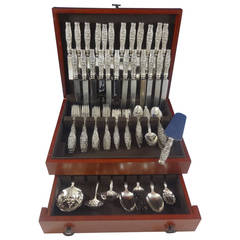 Lily of the Valley by Whiting Sterling Silver Flatware Set 12 Service Dinner 3