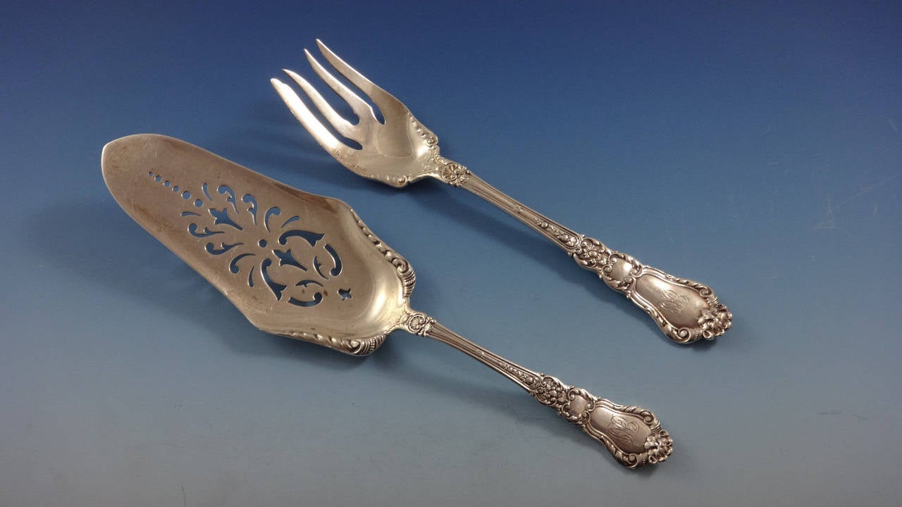 Late 19th Century Baronial Old by Gorham Sterling Silver Flatware Set 12 Service, 144 Pieces For Sale