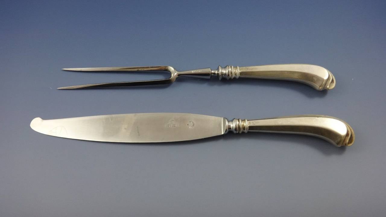 Saint Mark by Clementi 800 Silver Flatware Set Service, 198 Pieces, Italy In Excellent Condition In Big Bend, WI
