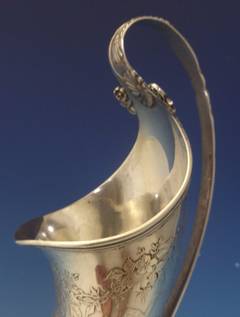 Vine by Tiffany & Co Sterling Silver Cornucopia Vase with Acid Etched Flowers