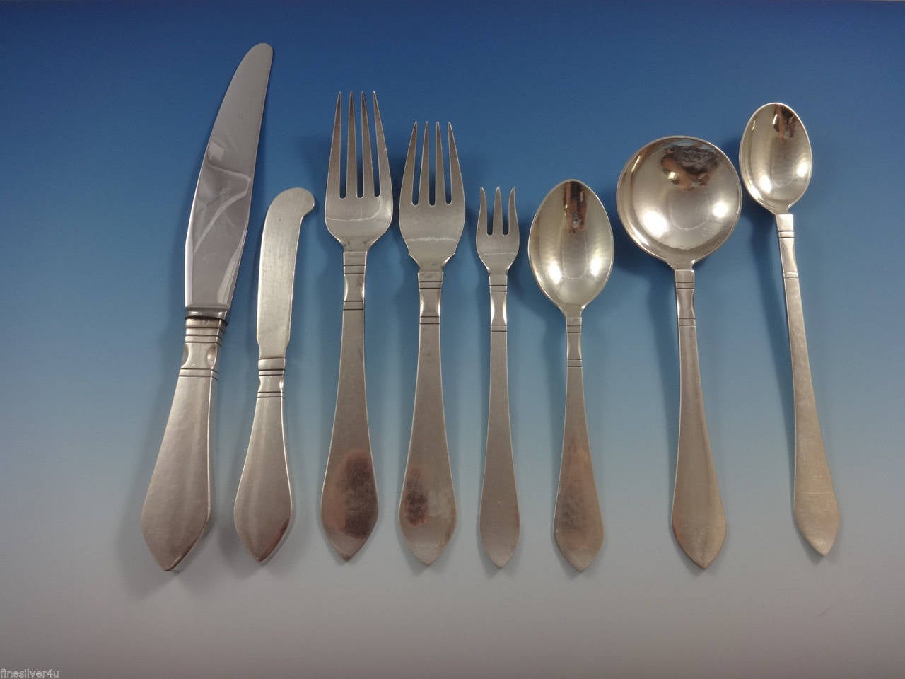 Continental by Georg Jensen Sterling Silver Flatware Set for 8 Service 76 Pieces
