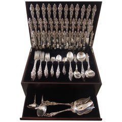 Les Six Fleurs by Reed & Barton Sterling Silver Flatware Set Service 136 Pieces