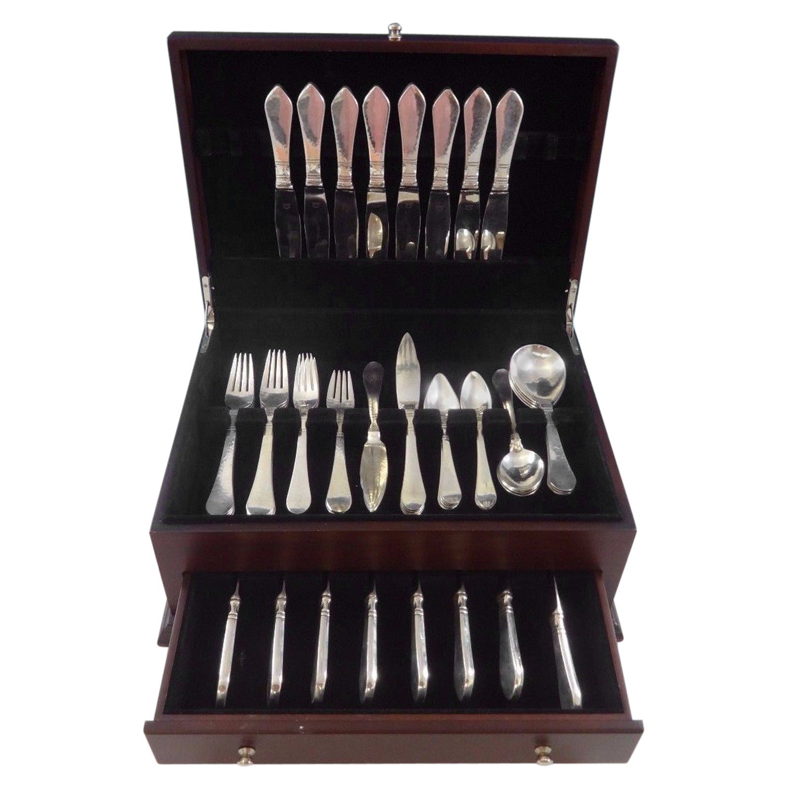 Continental by Georg Jensen Sterling Silver Flatware Set for 8 Service 80 Pieces