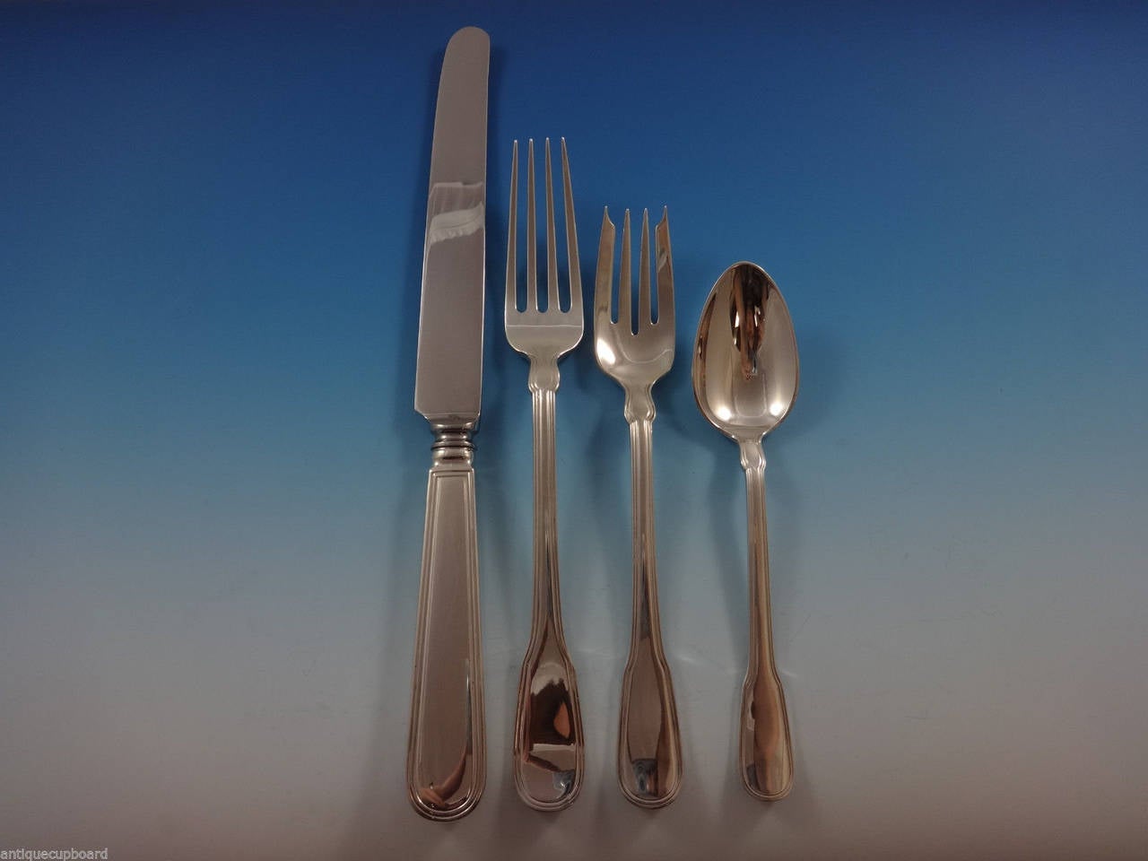 Mid-20th Century Hamilton by Tiffany & Co. Sterling Silver Flatware Set Service 12 Dinner 111 Pcs