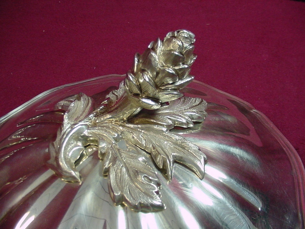 Tane Sterling Silver Entree Server With Figural Artichoke Finial