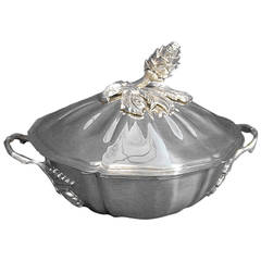 Tane Sterling Silver Entree Server With Figural Artichoke Finial
