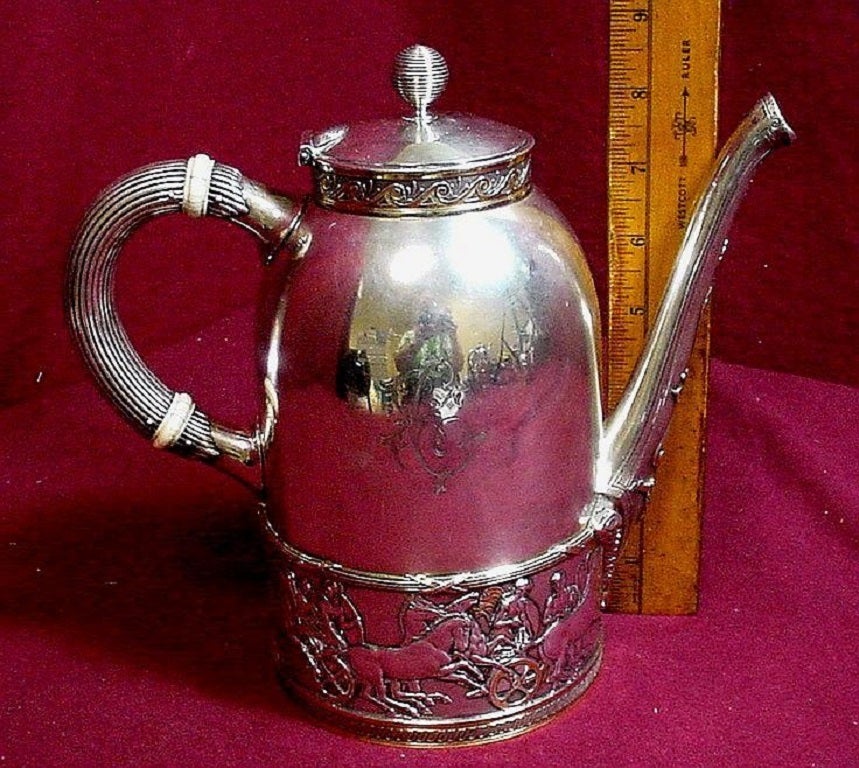 Figural Sterling Silver Gorham Tea Set with Tray Museum Quality 3