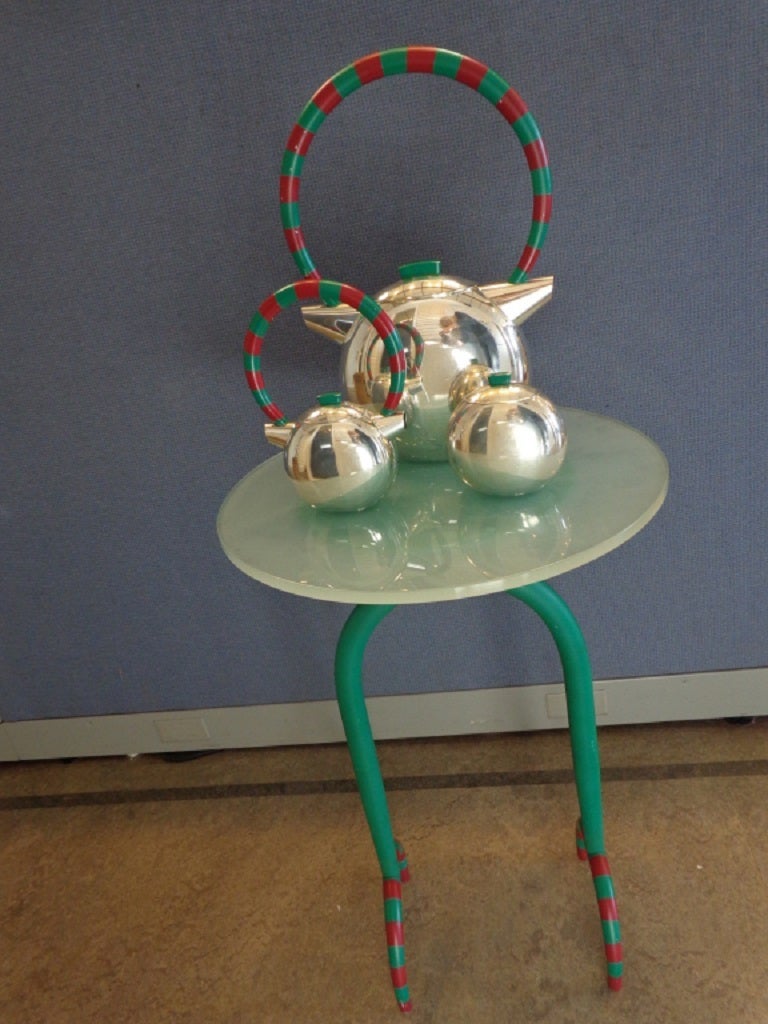 Charles Crowley Modernism Table, Coffee, Sugar, Creamer Set