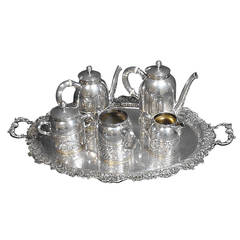 Figural Sterling Silver Gorham Tea Set with Tray Museum Quality