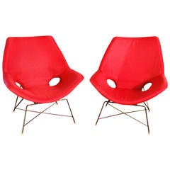 Saporiti Pair Armchair Design Augusto Bozzi