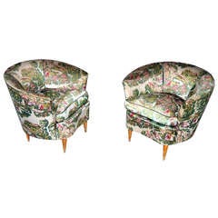 Pair of Italian Armchairs in the style  Ico Parisi