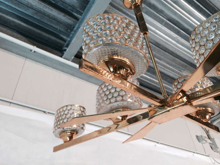 French Brass  Chandelier  six light