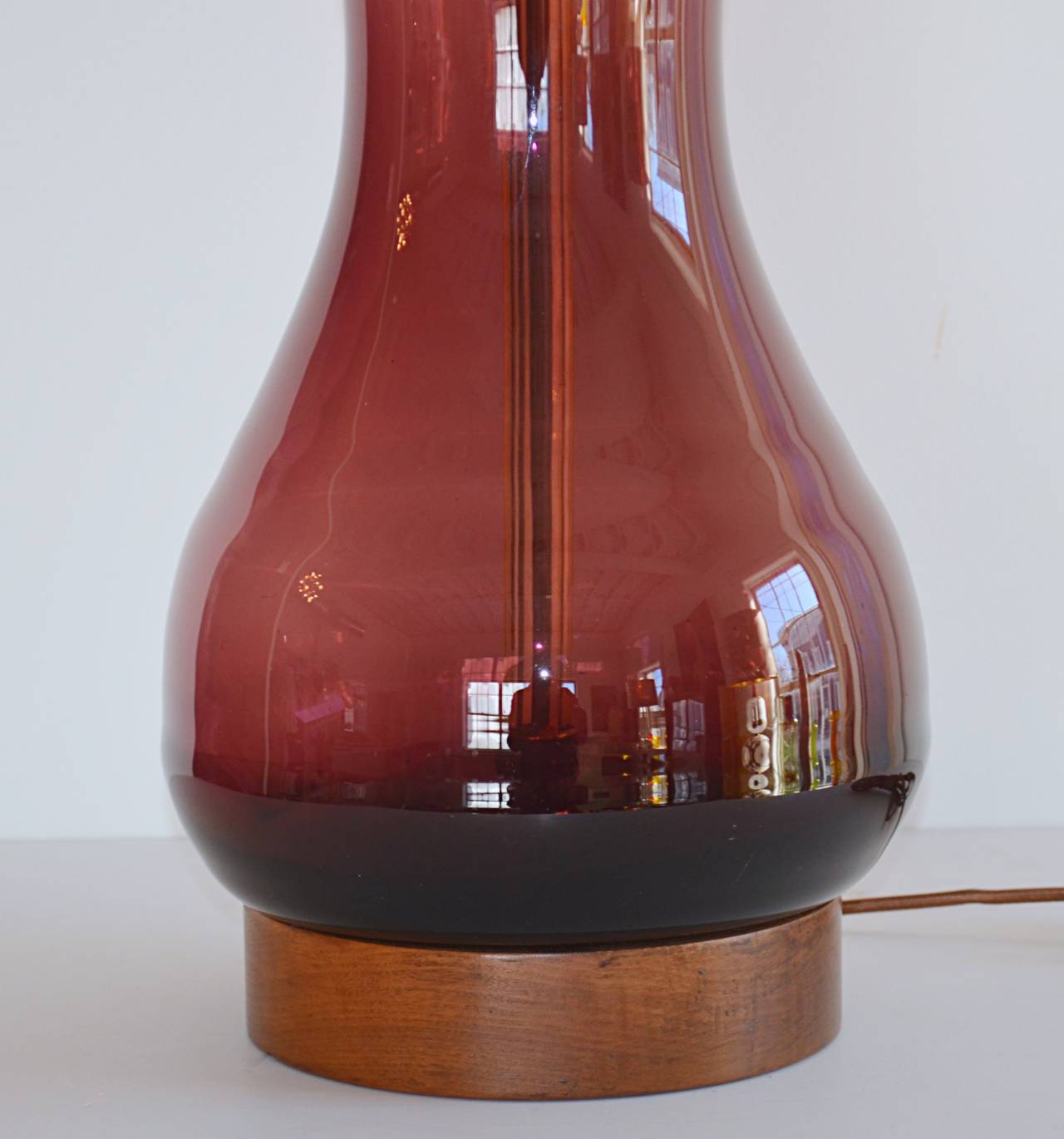 Blenko Tall Table Lamp In Excellent Condition In Hudson, NY