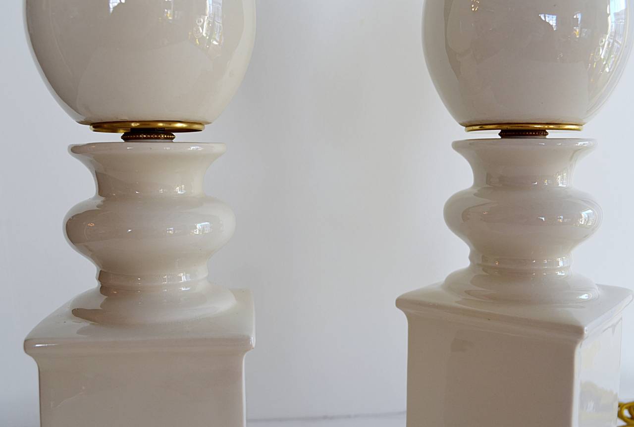 Pair of Blanc de Chine Baluster Form Table Lamps For Sale 3