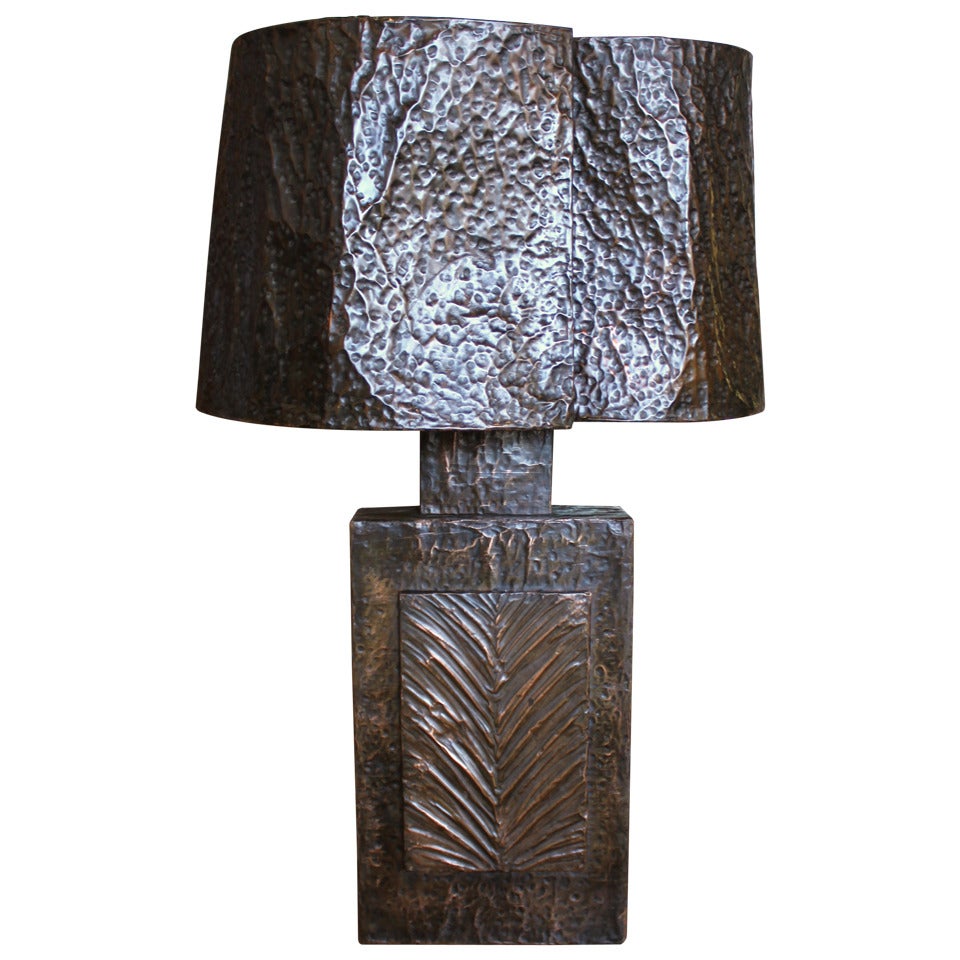 Oversized Copper Table Lamp For Sale