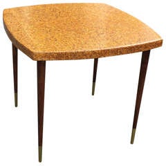 Paul Frankl Cork and Mahogany Side Table