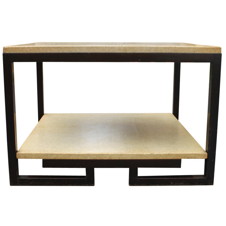 Paul Frankl Two-Tier Cork Table For Sale