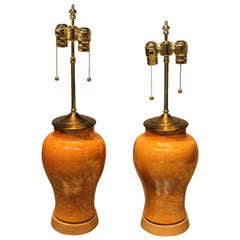 Pair of Luster Glaze Table Lamps