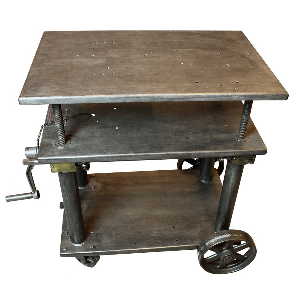 Industrial 3 tier adjustable work table