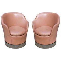 Pair of Leather Swivel Chairs by Phillip Enfield 11
