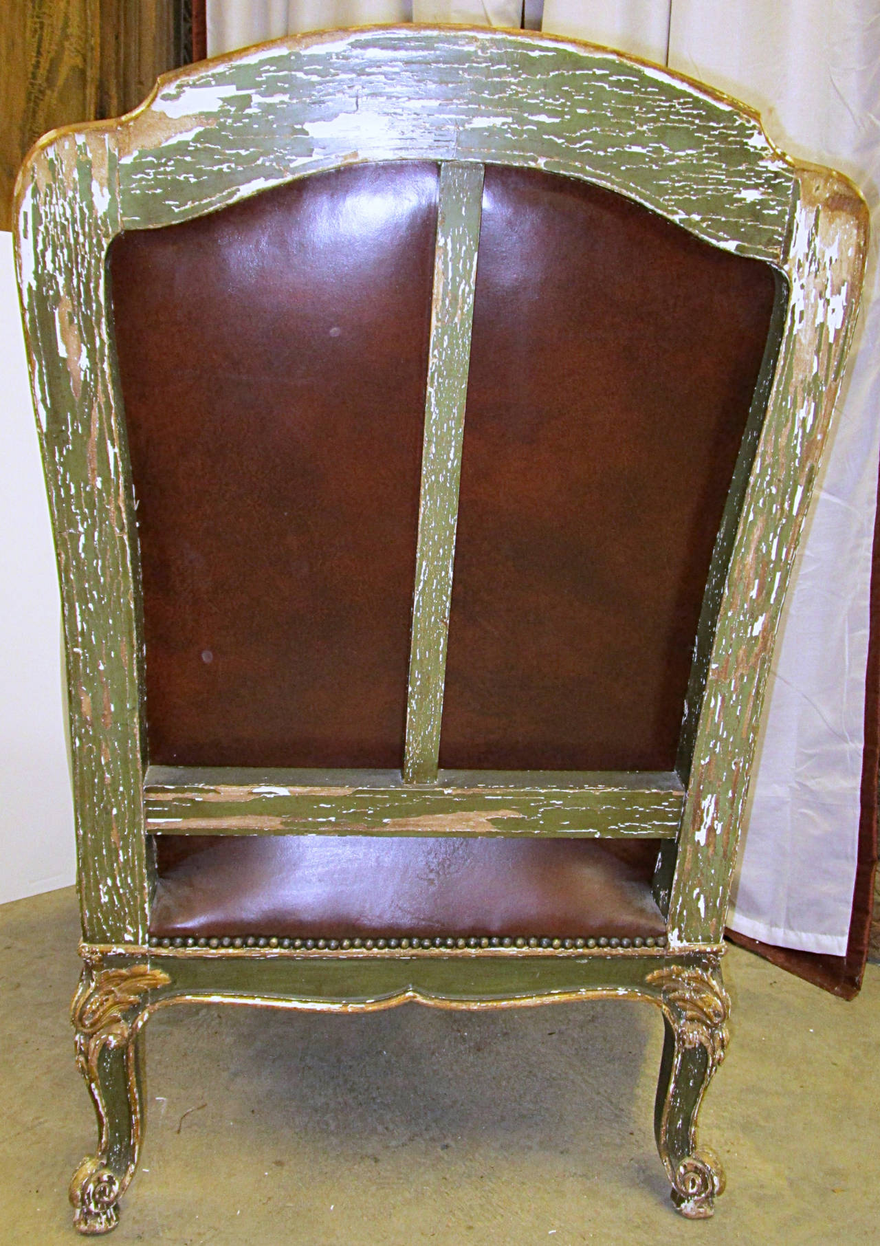 18th Century Louis XV Parcel-Gilt and Painted Carved Bergère