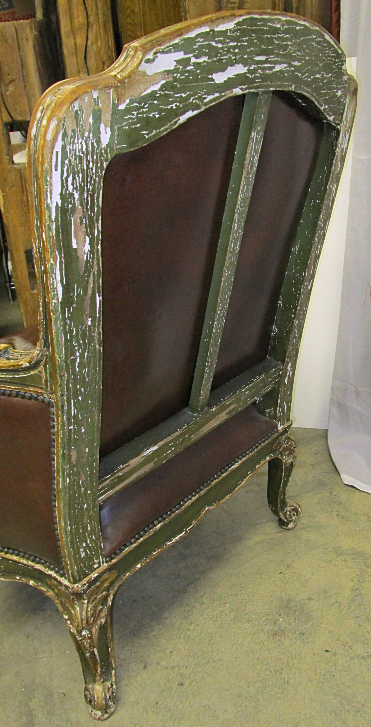 French Louis XV Parcel-Gilt and Painted Carved Bergère