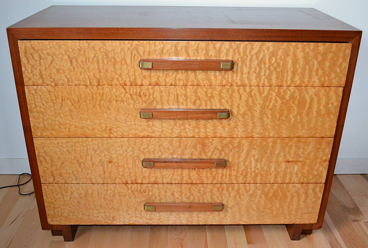 Walnut and Burled Sycamore Gentleman's Chest
