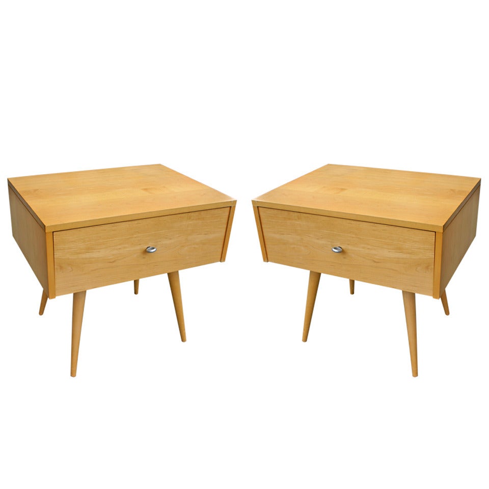 Pair of One Drawer Side Tables by Paul McCobb