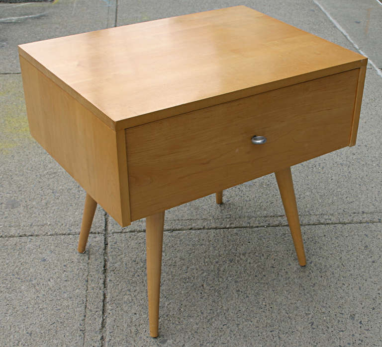 Mid-20th Century Pair of One Drawer Side Tables by Paul McCobb
