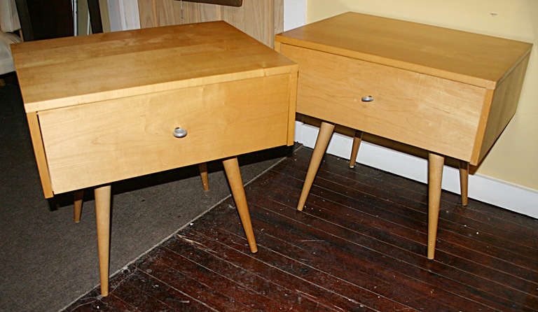 Pair of One Drawer Side Tables by Paul McCobb 1