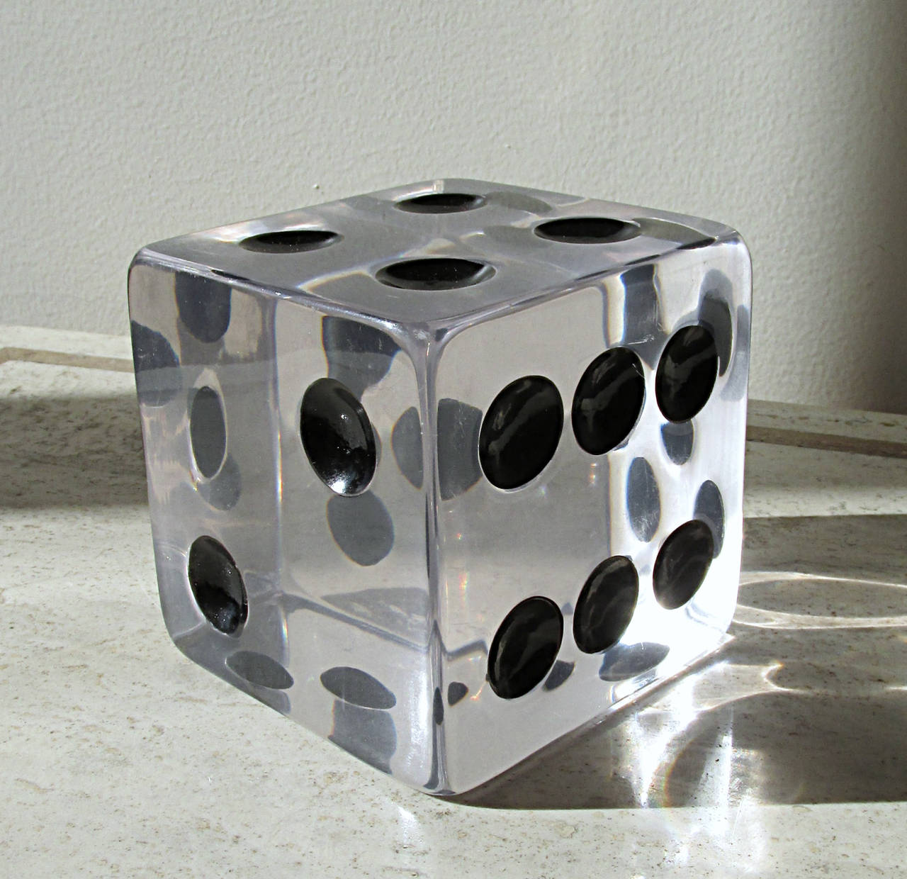 Lucite Dice Bookends 1