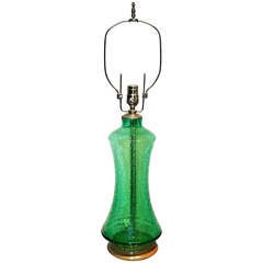 Vintage Blenko Crackle Glass Table Lamp