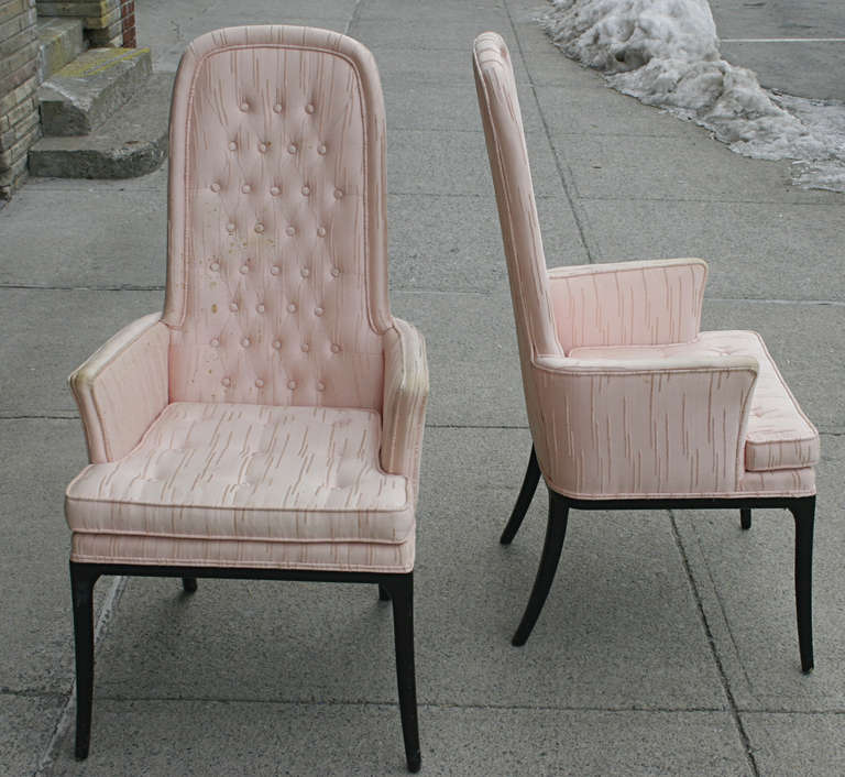 Pair of Erwin-Lambeth High Back Armchairs For Sale 1