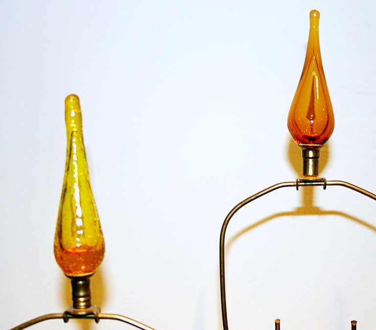 Mid-Century Modern Blenko Glass Table Lamps