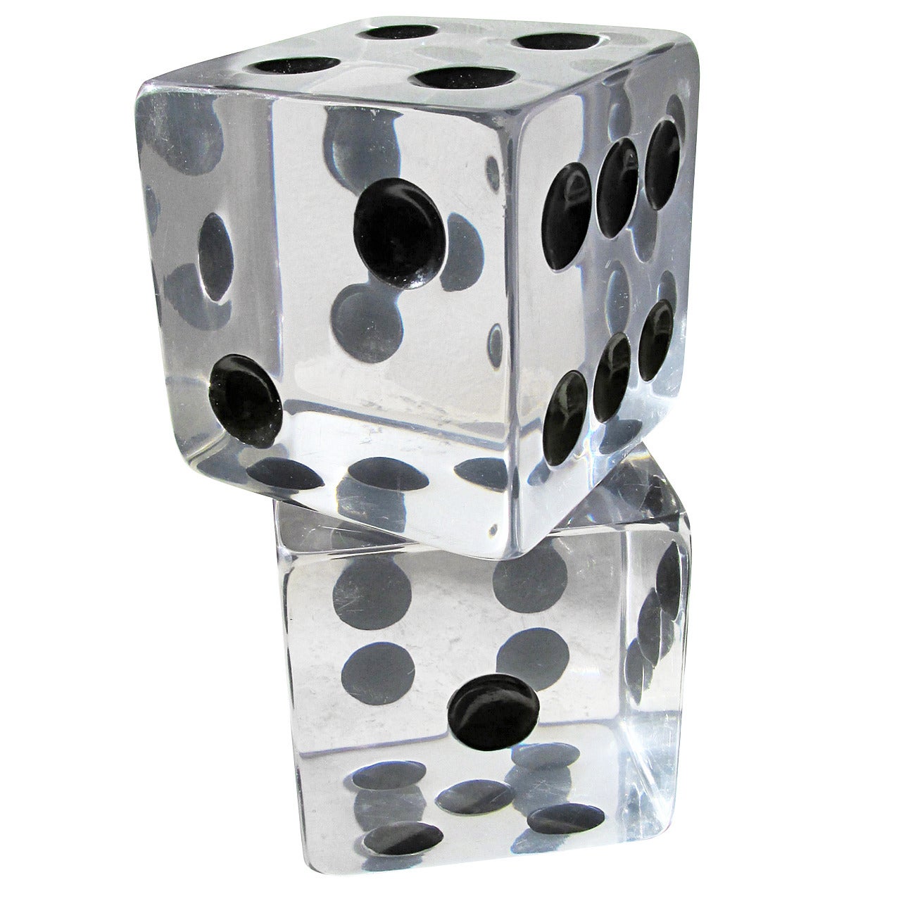 Lucite Dice Bookends