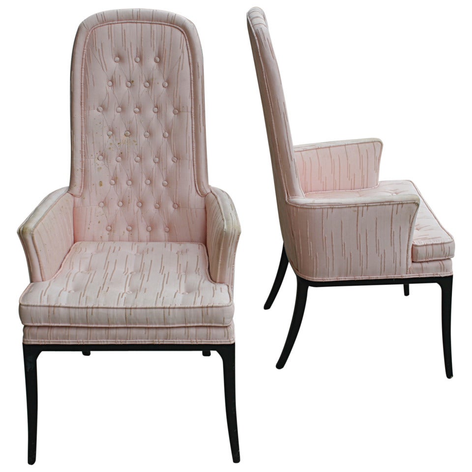 Pair of Erwin-Lambeth High Back Armchairs For Sale