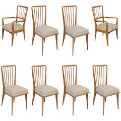 Set of Eight Paolo Buffa Dining Chairs