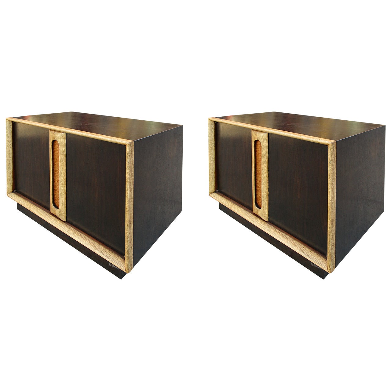 Pair of Mixed Woods Night Stands