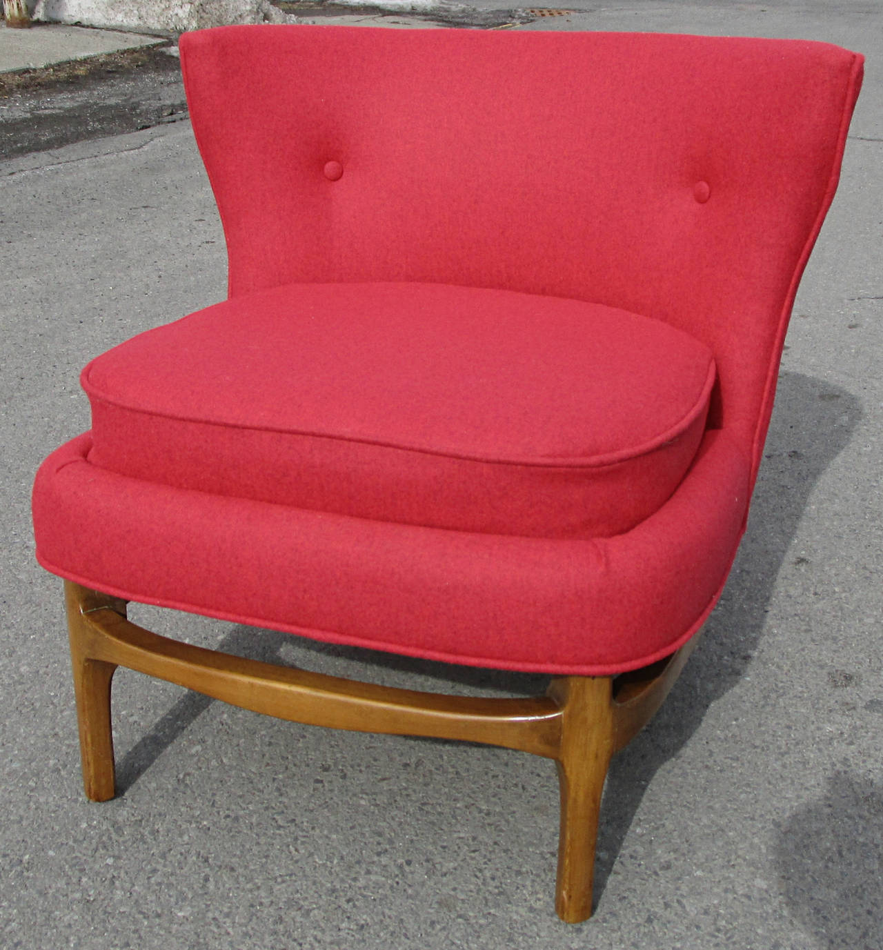 Mid-Century Modern Chic Pair of Slipper Chairs