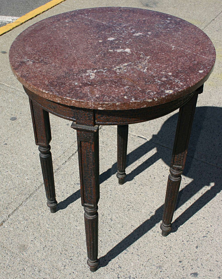 Pair of Marble Top Tall Tables For Sale 3