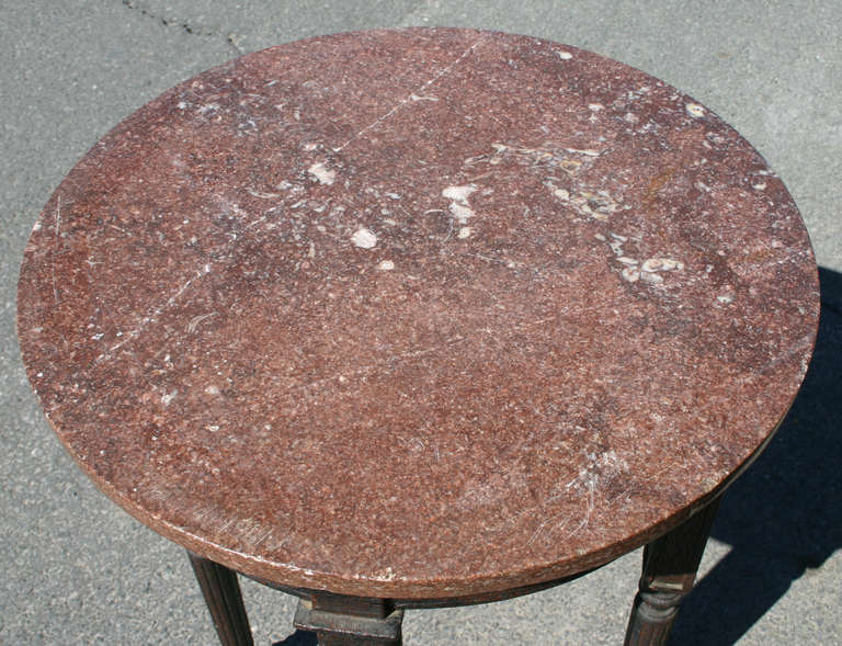 Pair of Marble Top Tall Tables For Sale 1