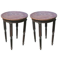 Pair of Marble Top Tall Tables 3