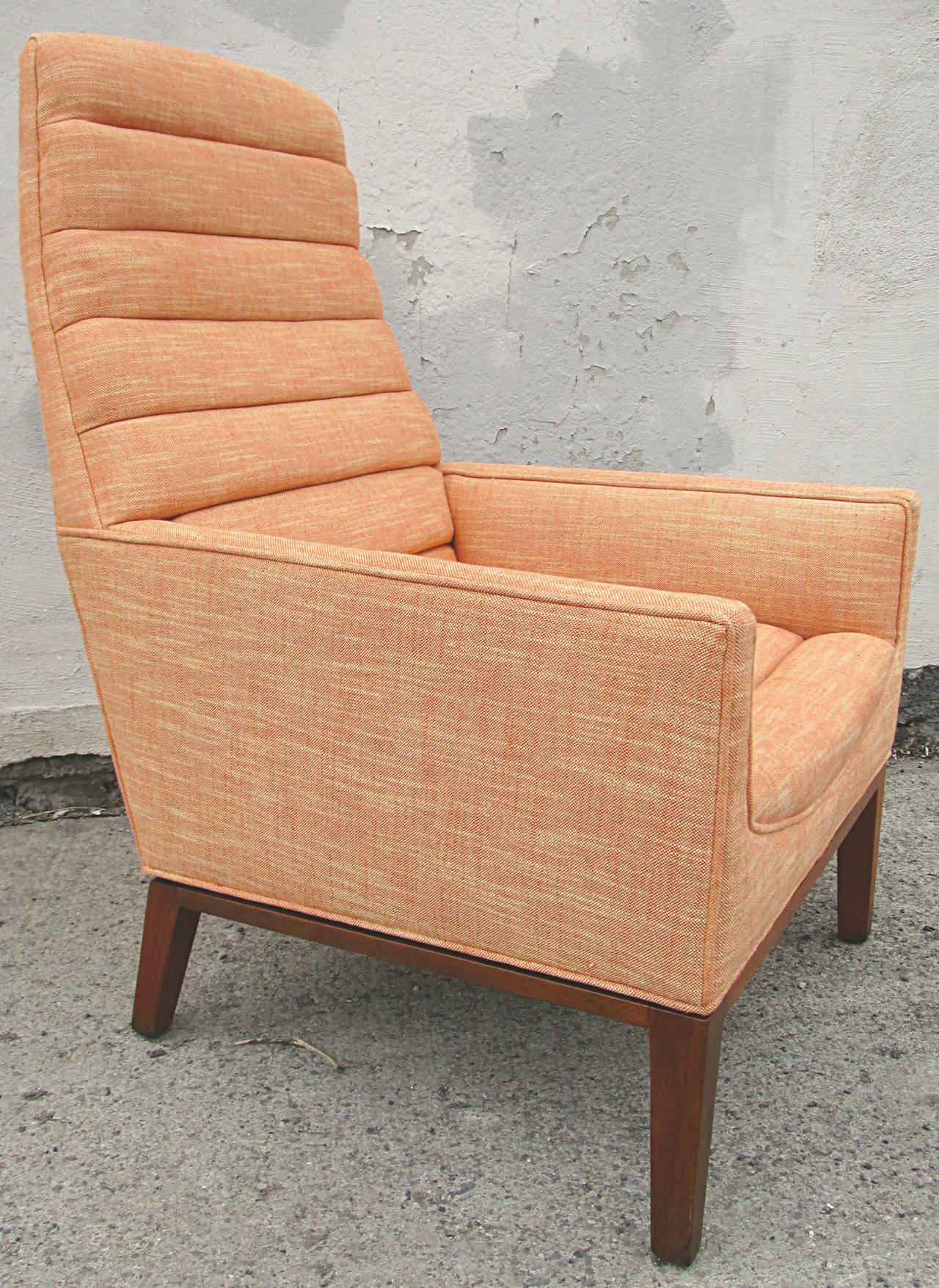 Mid-Century Modern Dunbar Channel Back Lounge Chair